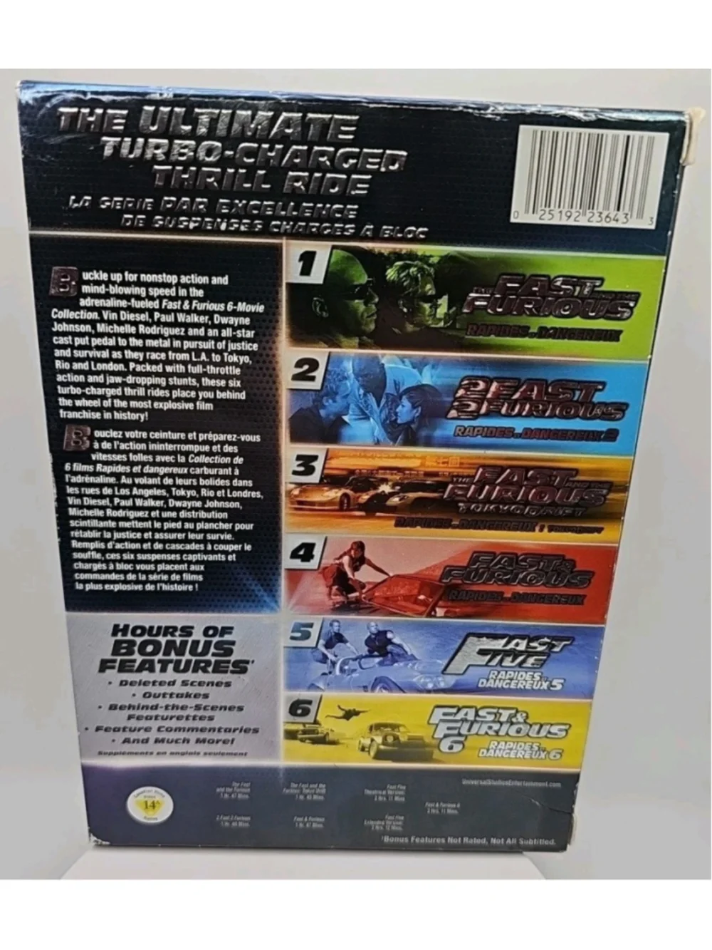 Fast & Furious 6-Movie Collection (DVD, 6 Discs, Region 1) With Slipcover - Picture 2 of 13